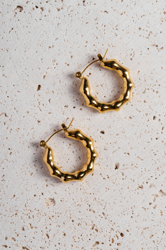 Golden Bamboo Hoops