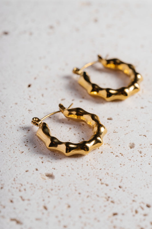 Golden Bamboo Hoops