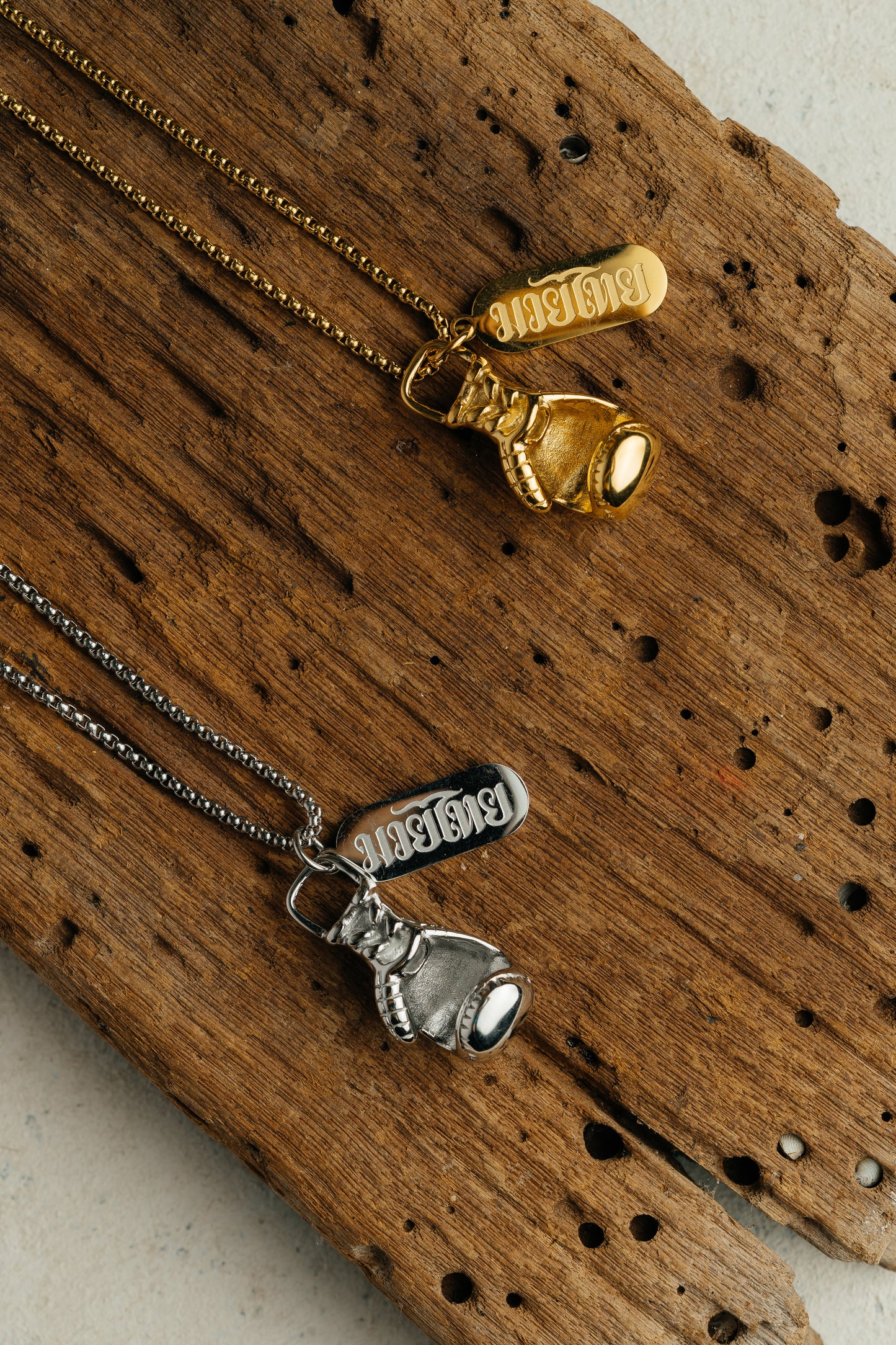 Muay Thai Necklace Silver